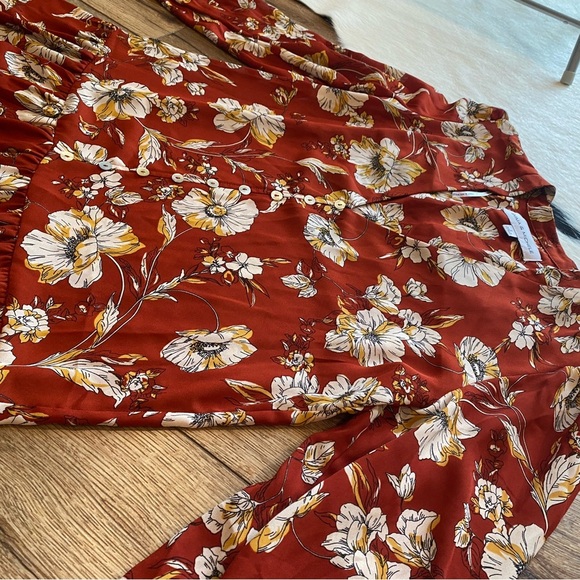 Emma and Michele dress long-sleeved, rust-colored with a floral pattern - Picture 10 of 10